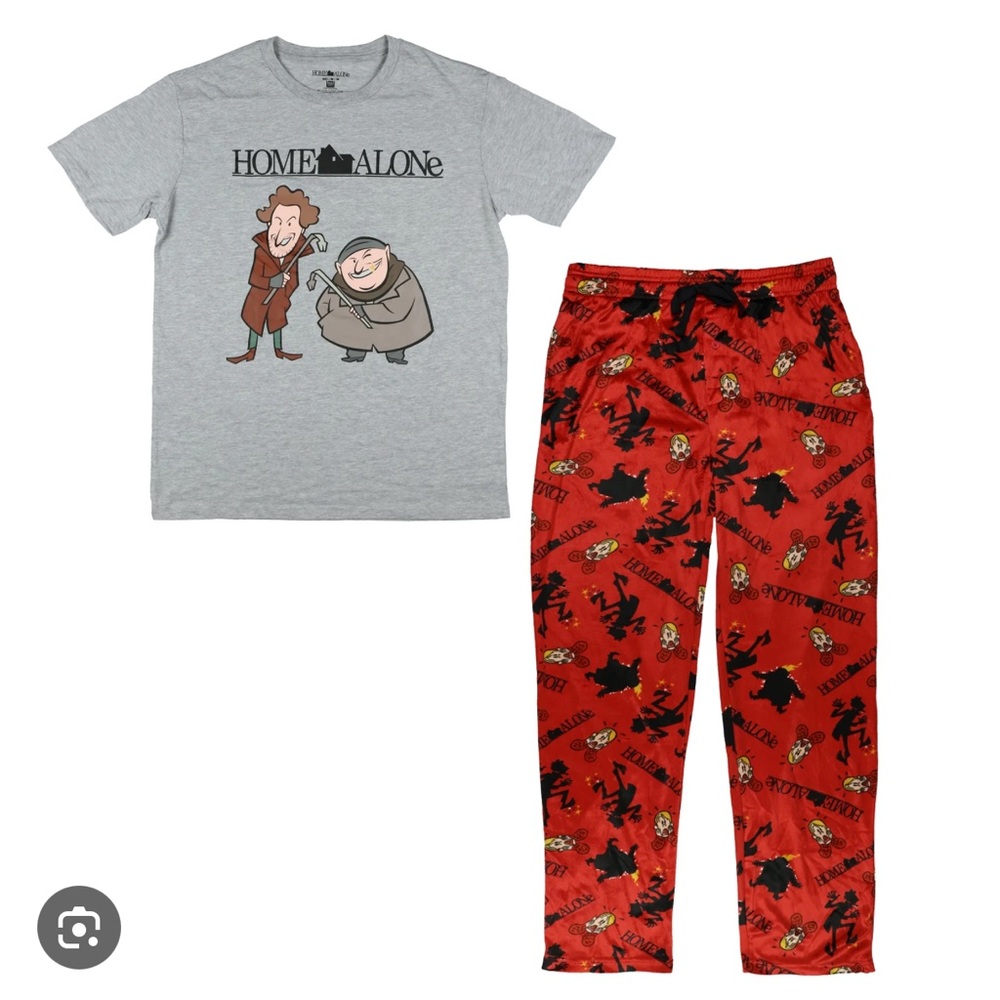 Home Alone Women's Pajama Set - Gray and Red